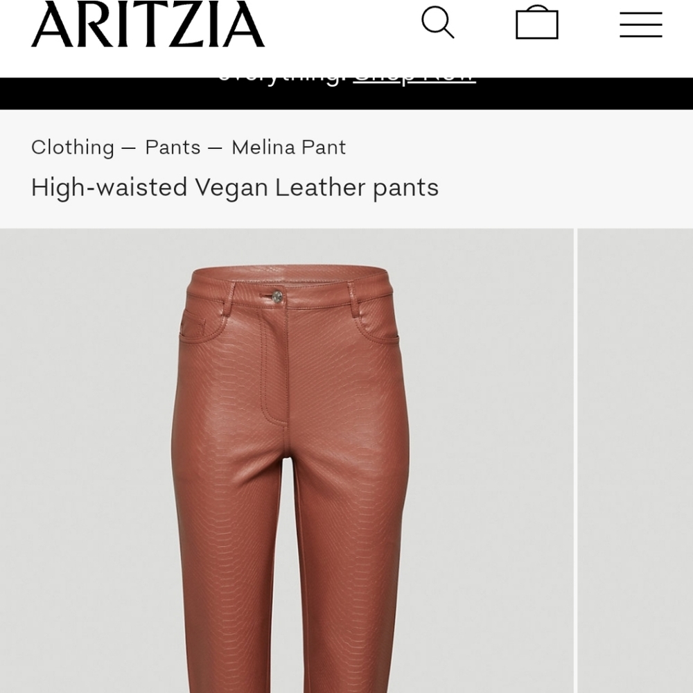 Retail $138 Aritzia Wilfred Melina pant cognac brown size 4 short  high waisted